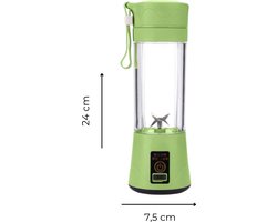 Mini mixeur - Vert - Sans fil et portable - Machine à smoothie - Presse-agrumes - Mini presse-agrumes - Machine à jus - Mini mixeur - USB rechargeable - Jus de fruits - Tasse - Bouteille - Voyage - Portable