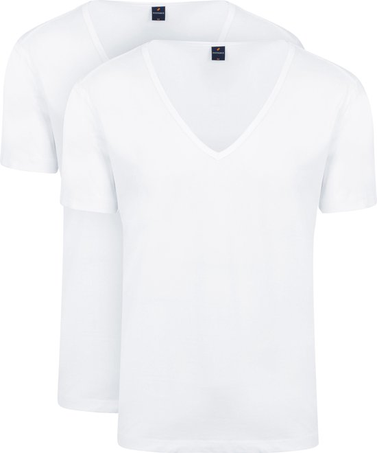 Lot de 2 t-shirts extensibles à col en V profond - Taille M