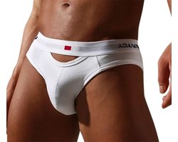 Erotische heren slip soft deluxe - Extra open kruis functie - String voor mannen - Wit - Sexy heren ondergoed - BDSM - Seks