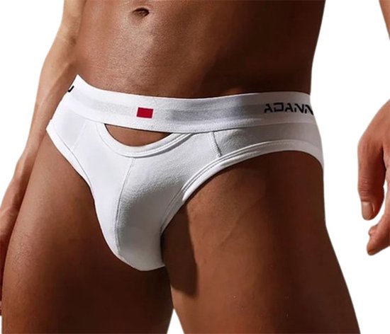 Erotische heren slip soft deluxe - Extra open kruis functie - String voor mannen - Wit - Sexy heren ondergoed - BDSM - Seks