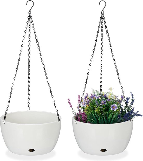 3X Pots De Fleurs Suspendus Pour Balcons - Pots Suspendus De Couleurs Vives Pour Plantes Et