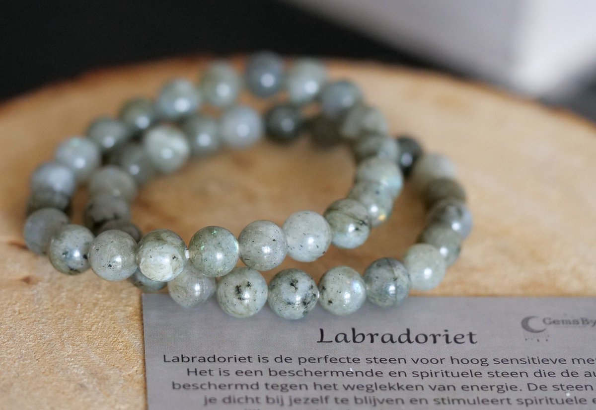 Labradoriet Armband 8mm, edelstenen, edelsteen - Perfect cadeau voor vrouwen- Inclusief uitleg - Spiritueel - Labradorite - Hoog sensitiviteit - helpt bij verandering - Rust - Bescherming - Slapen - Hoge kwaliteit - 100% NATUURLIJK