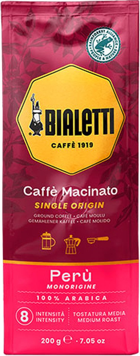 Goedkoopste Bialetti Peru Single Origin Rainforest - Gemalen Koffie - 200 gram