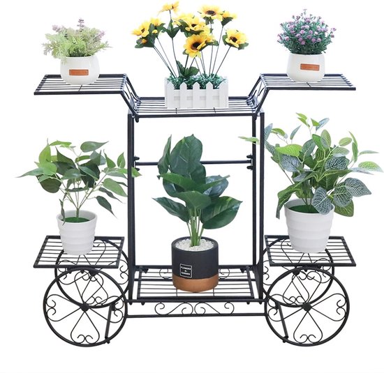 WAGNER Plantentrolley ZWART 29,5 x 2,5 cm I Bloementrolley voor binnengebruik I MDF met zwarte melamine-coating I Containertrolley van hout I Draagvermogen 100 kg I Made in EU - 20027501