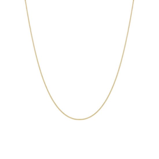 Een fijne gouden gourmet schakelketting van 1mm breed, 50cm lang.