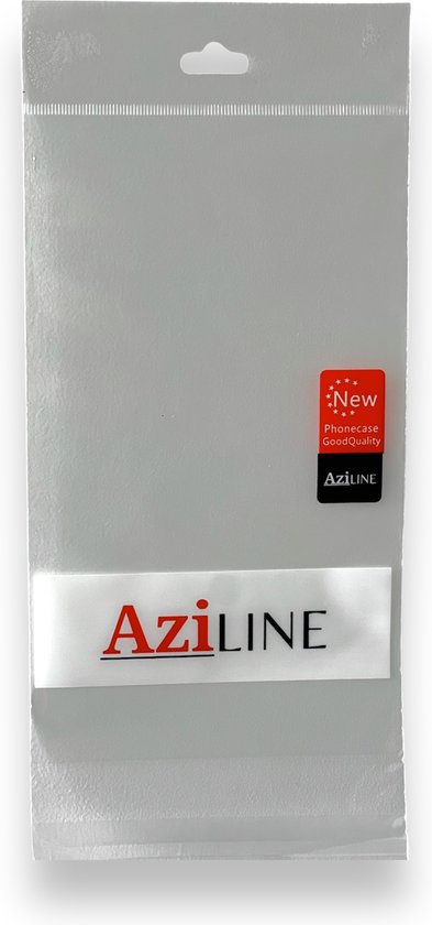 Verpakking met AziLine logo, tekst 'New Phonecase Good Quality'.