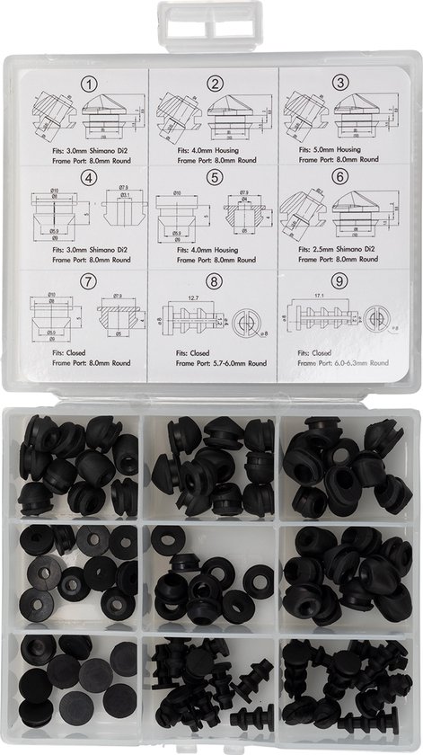 Foto: Jagwire accessoiredoos frame plug combo box zwart