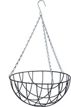 Nature Hanging basket - metaaldraad - donkergroen - 13 x 25 cm - hangende bloemen - geplastificeerd metaaldraad - bloemenmand