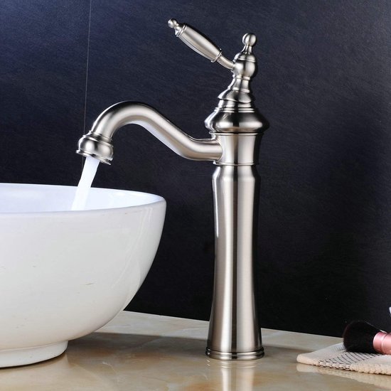 Antieke Jade Stone Kraan, 360° Draaibare Uitloop Badkamer Wastafel Kraan, Enkel Gat Enkele Handgreep Dekmontage Koud/Warm Water Wastafelmengkraan (Kleur: C) Stabilize
