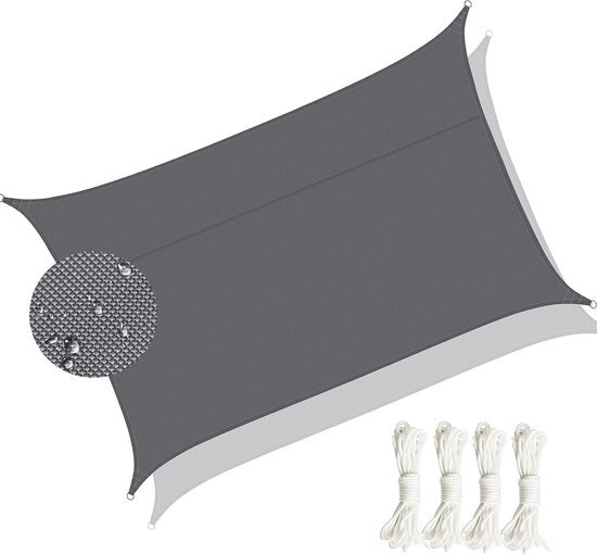Schaduwdoek Rechthoekig 100 x 230 cm Zonwering, Waterdichte Scheurbestendige Zeil Luifel Rechthoek met Touw Voor Balkon, Binnenplaats, Kas, Voertuig