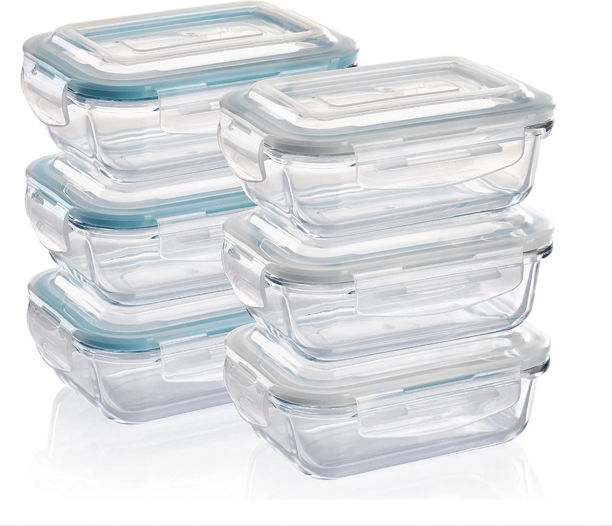 Stellar Glazen voedselbewaardozen - Meal Prep - Klikslot lekvrije deksels - Bakjes opbergen - Bakjes - Bakje met deksel - Glazen bakjes - Vershoudbakjes - Bewaarbakjes