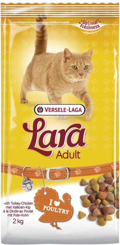 Versele-Laga Lara - Adult - Kalkoen/Kip - Kattenvoer - 2 kg