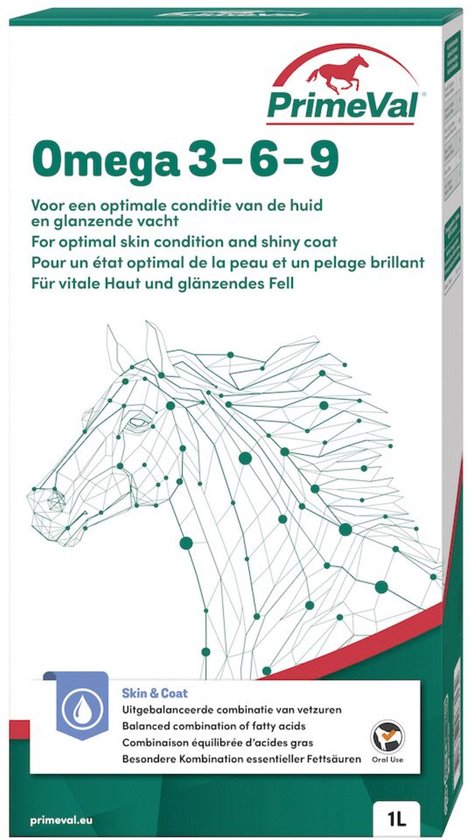 Primeval Omega 3-6-9 Paard - Supplement - Vacht - 1 l