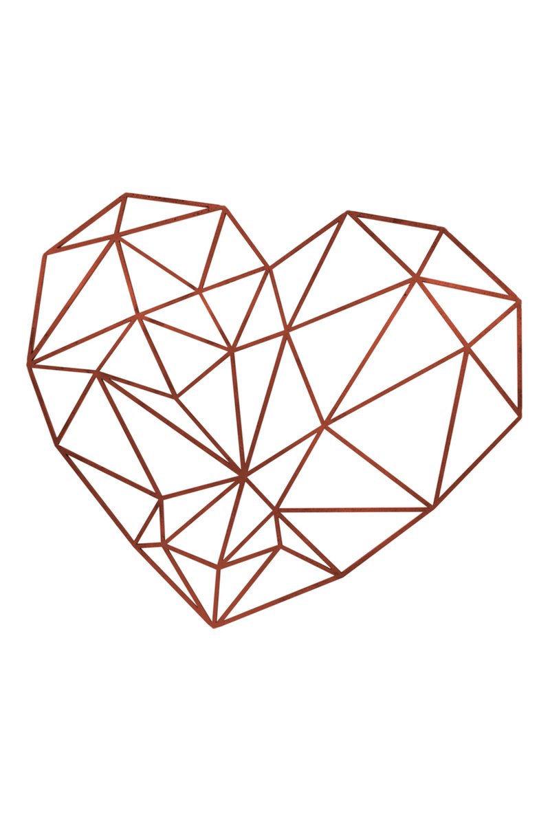 Capra Design | Hart | Geometrisch | Cortenstaal | Tuindecoratie | Roestkleurig | Wanddecoratie | Heart | 58.3 cm | Coeur | Decoratief | Liefde | Amor | Love
