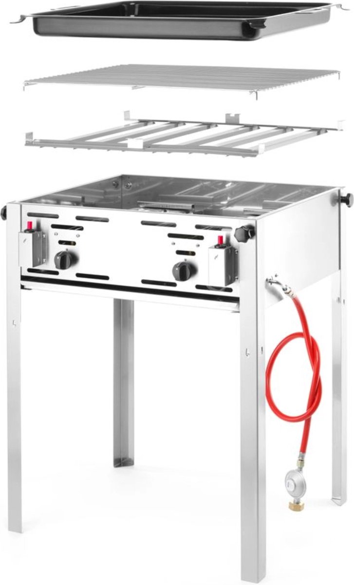 Hendi Grill Master Maxi Gasbarbecue met Bakplaat & Rooster