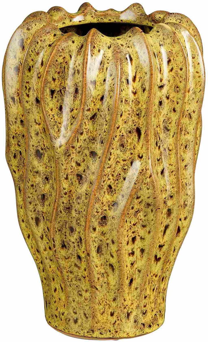 Mica Decorations Vaas Thom - 20x20x30 cm - Keramiek - Geel