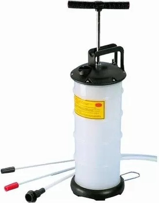 Pompe d'aspiration d'huile et de liquide allpa 6,5 ​​l avec tuyau et récipient (cylindre)