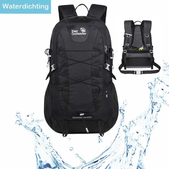 Sac à dos - Sac à dos de randonnée 45L - Homme Femme Sac à dos de randonnée étanche avec un porte-clés panda (cadeau) - Sac à dos Backpacker pour Marche, Alpinisme, Camping, voyage sportif - noir