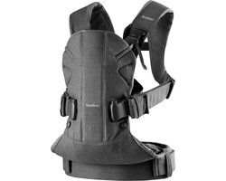 BabyBjörn Draagzak One - Geweven - Grijs denim-Donkergrijs - Buikdrager - Rugdrager – Ergonomisch – Stoer