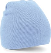 Beechfield Beanie Wintermuts - lichtblauw - warme gebreide muts - volwassenen - 100% polyacryl