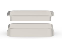 GIZMO Kattenbak Essentials - Wit - 2-laags Kattenbak voor Houtkorrels - Design Kattentoilet