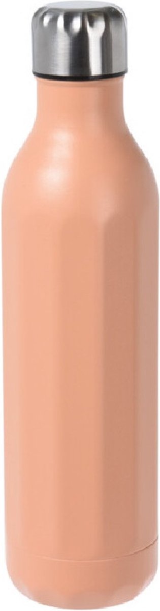 RVS thermosfles / isoleerfles voor onderweg 500 ml pastel oranje - Thermoflessen