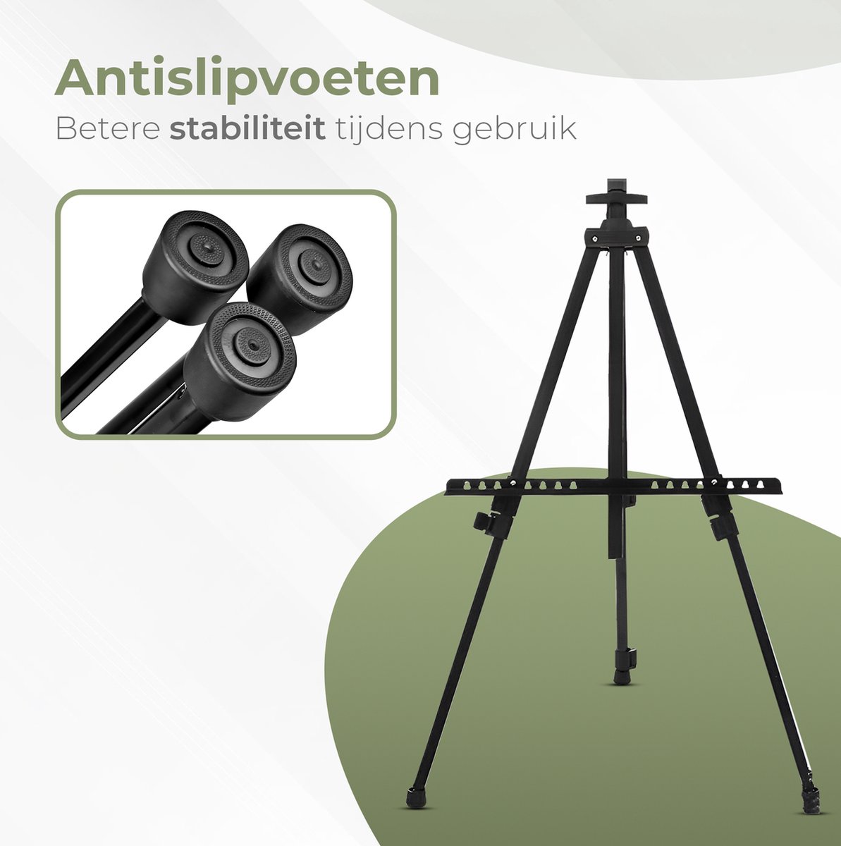 Dayshake Schildersezel - Verstelbaar & Inklapbaar - Ezel Incl. Opberghoes - Tafelezel / Veldezel voor Volwassenen en Kinderen - Zwart — afbeelding 3