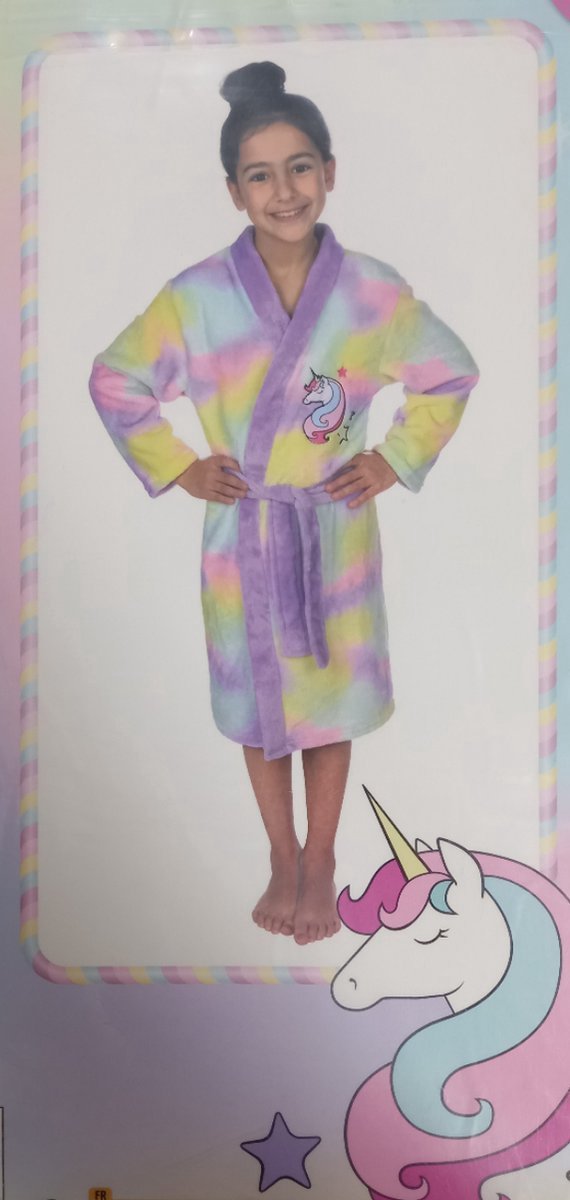 unicorn badjas - éénhoorn - kamerjas - ochtendjas - duster - maat 122/128