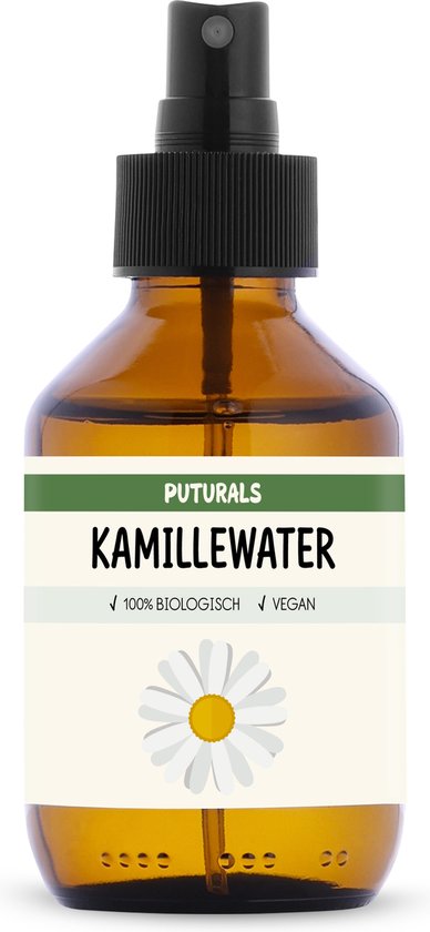Puturals Kamillewater 100% Biologisch - 150ml - Puur en Vegan - Kamillewater voor Haar, Huid of als Toner - Zonder Alcohol