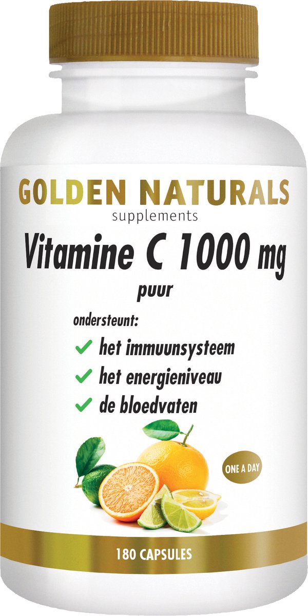 Goedkoopste Golden Naturals Vitamine C 1000mg puur (180 veganistische capsules