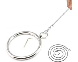 Metalen Halsband Choker met Schroefsluiting en Ketting – 120mm Diameter - BDSM