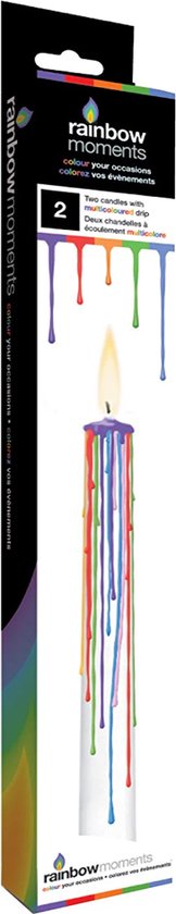 MikaMax Rainbow Drip Candles 2pcs - Regenboog Kaarsen -