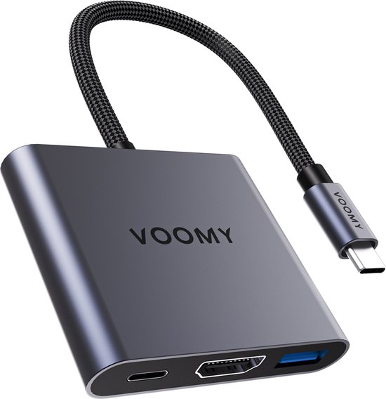 Voomy 3-in-1 USB-C Hub met HDMI 4K,...