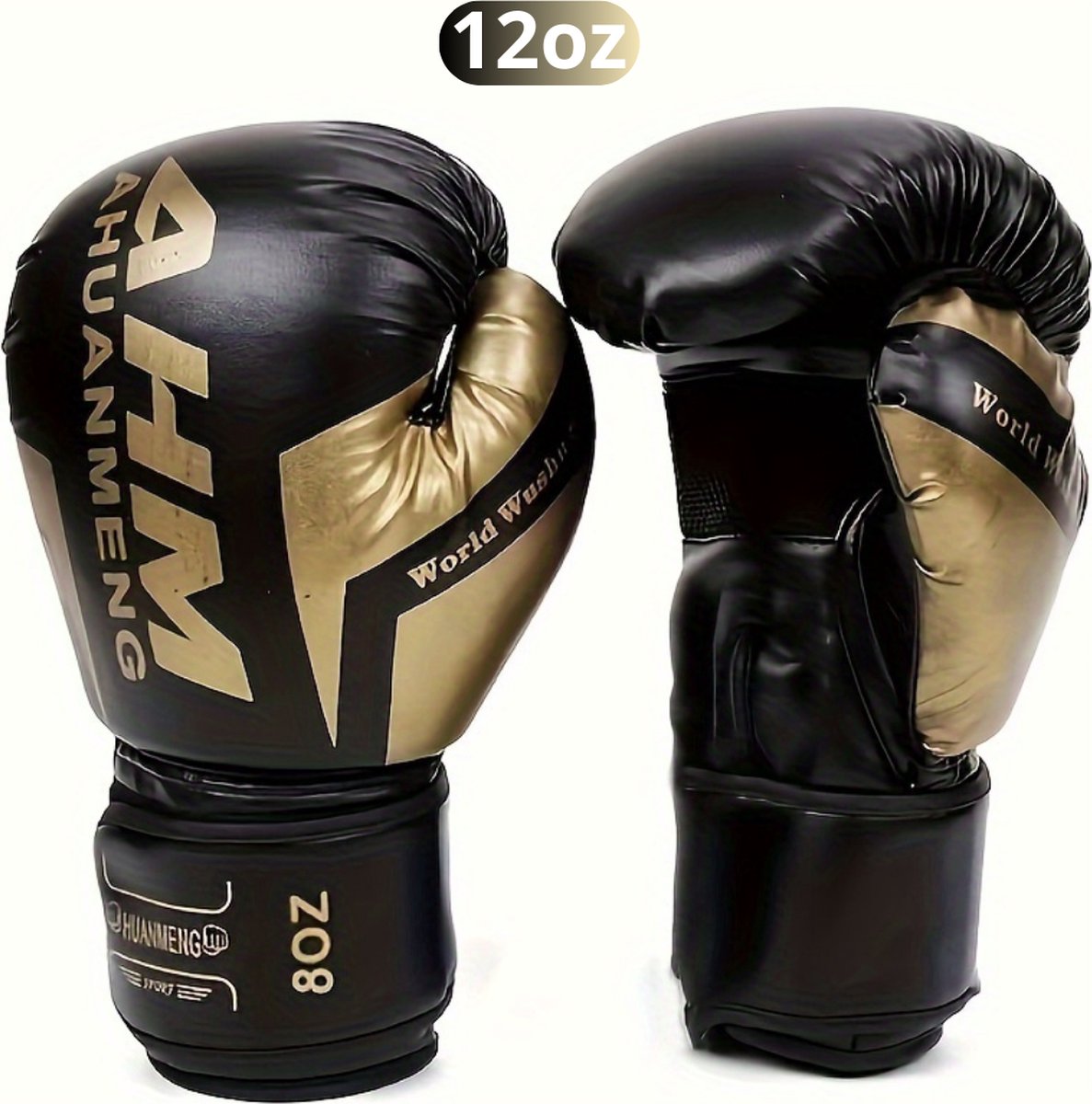 Bovista Vecht Handschoenen - Bokshandschoenen - Boxing Gloves Set - Kickboks Handschoenen - Heren - Dames - Zwart - 12 oz