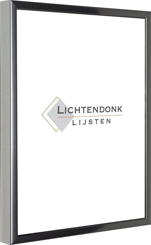 Cadre Photo Aluminium 30 x 40 Chrome Anthracite (brillant) - Verre Antireflet - Salerno
