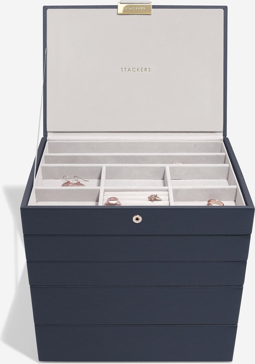 STACKERS PEBBLE NAVY - Sieradendoos - Juwelendoos - Sieradenhouder - Sieraden Organizer