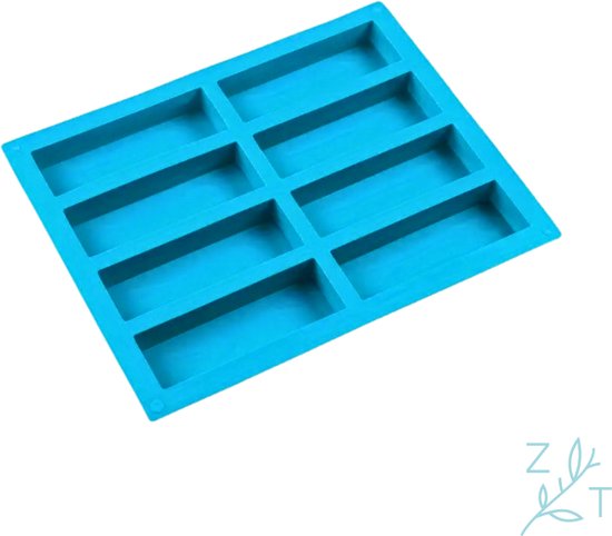 ZijTak - Repen Bars bakvorm - Notenrepen - Granolarepen - Bakken - Vorm - Blauw - 8 stuks