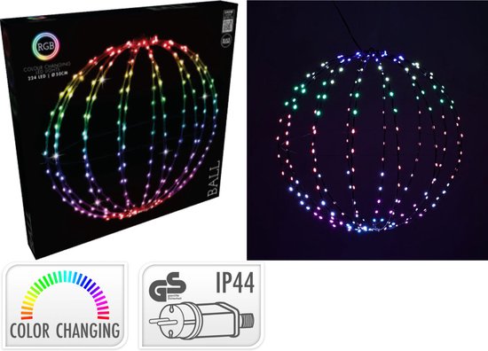 Lichtbol - Kerstverlichting - 50 cm - RGB Licht - 224 LED - Colour Changing -Feestbol- Afstandsbediening