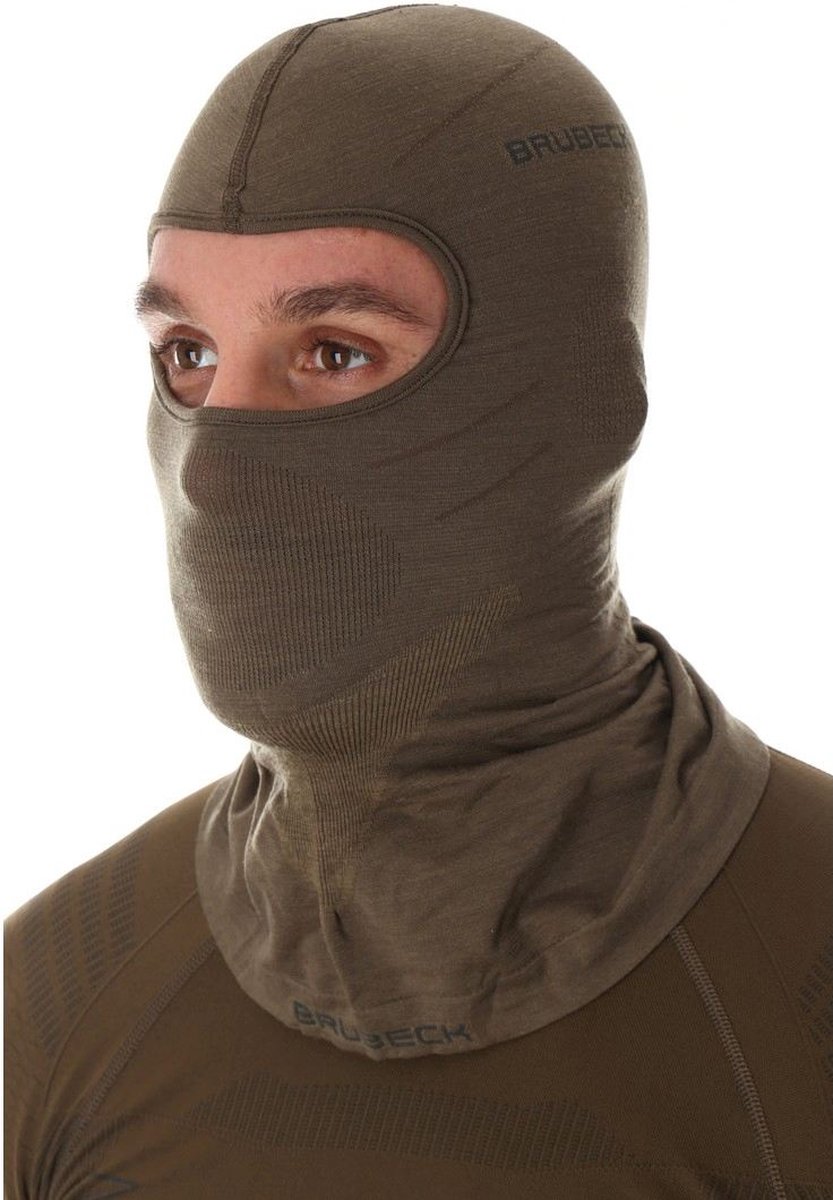 Brubeck | Ranger Bivakmuts / Balaclava met Merino Wol -Kaki S/M