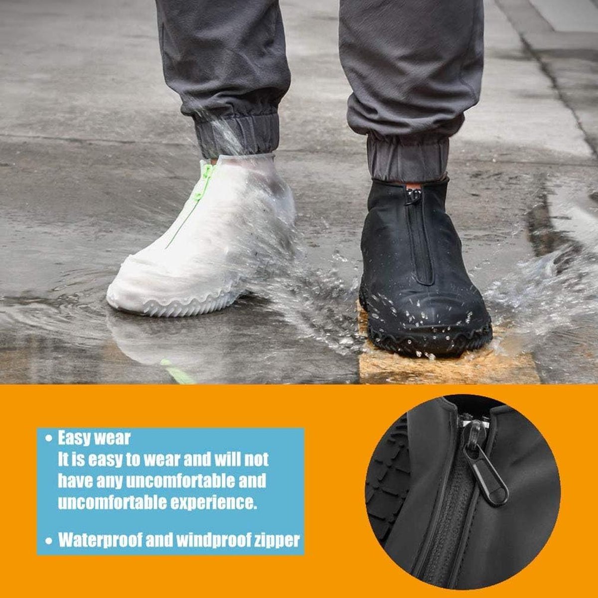 Perletti regenoverschoenen Zwart - Shoe Cover | Overschoenen | Dames