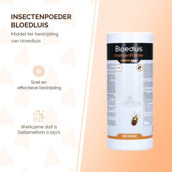 Knock Pest Control Insektenpulver Gegen Rote Vogelmilben – Deltamethrin 0,051%, 250 G, Für Geflügelställe