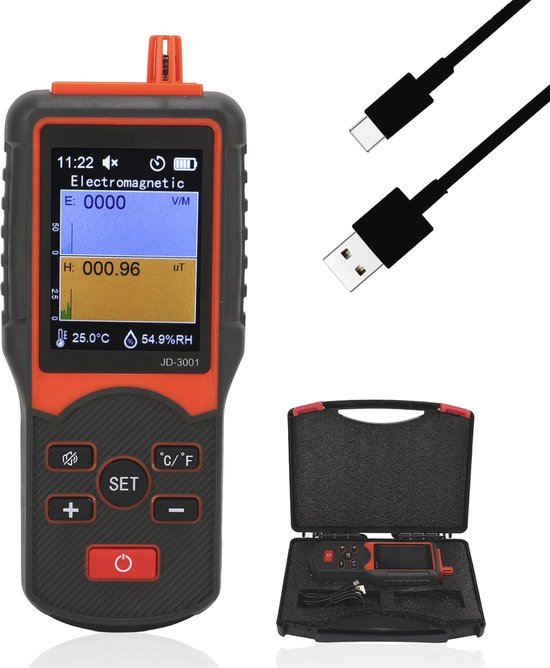 AEGTEST Geigerteller met lcd-scherm voor nucleaire stralingsdetectie, oplaadbare dosimeter voor detectie van stralen bèta, gamma en X, CPM, uSv/h, uR/h, uSv – blauw