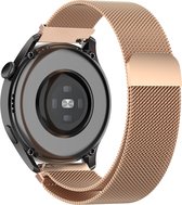 YONO Smartwatch Bandje 20mm - Horlogebandje geschikt voor Samsung Galaxy Watch 7 6 5 4 - Classic - Garmin Vivoactive 5 - Venu SQ 2 - Vivomove 3 - Huawei - Milanees - Rose Gold