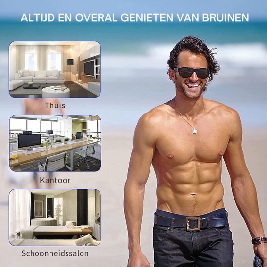 Auvent en – Pliable – Bronzage facial 182 LED – Lunettes