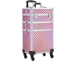 Luxe Kapperstrolley – Kapperkoffer – Mobiele Koffer voor Kappers – Beauty Koffer – Pedicure – Nagelstyliste – Stijlvol Design – Roze
