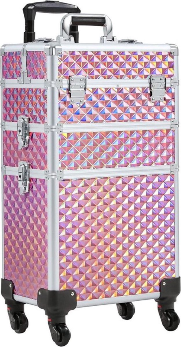 Luxe Kapperstrolley – Kapperkoffer – Mobiele Koffer voor Kappers – Beauty Koffer – Pedicure – Nagelstyliste – Stijlvol Design – Roze