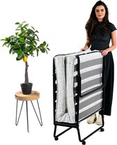 Troonz® Luxe Vouwbed Morena 90x200 cm – Eenpersoons Opklapbed - incl. Luxe Matras van 11.5 cm - Logeerbed - Lattenbodem - Incl. Wielen