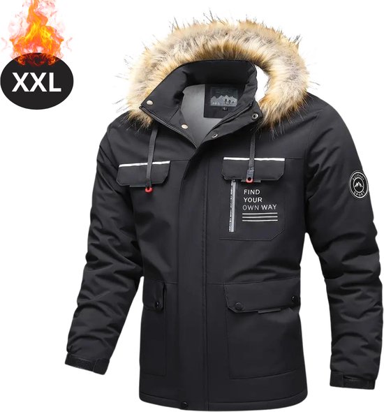 Winterjas voor heren, donsjack met capuchon, lichte