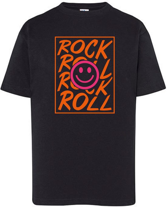 Kids - T- Shirts - Rock Roll - Zwart-152