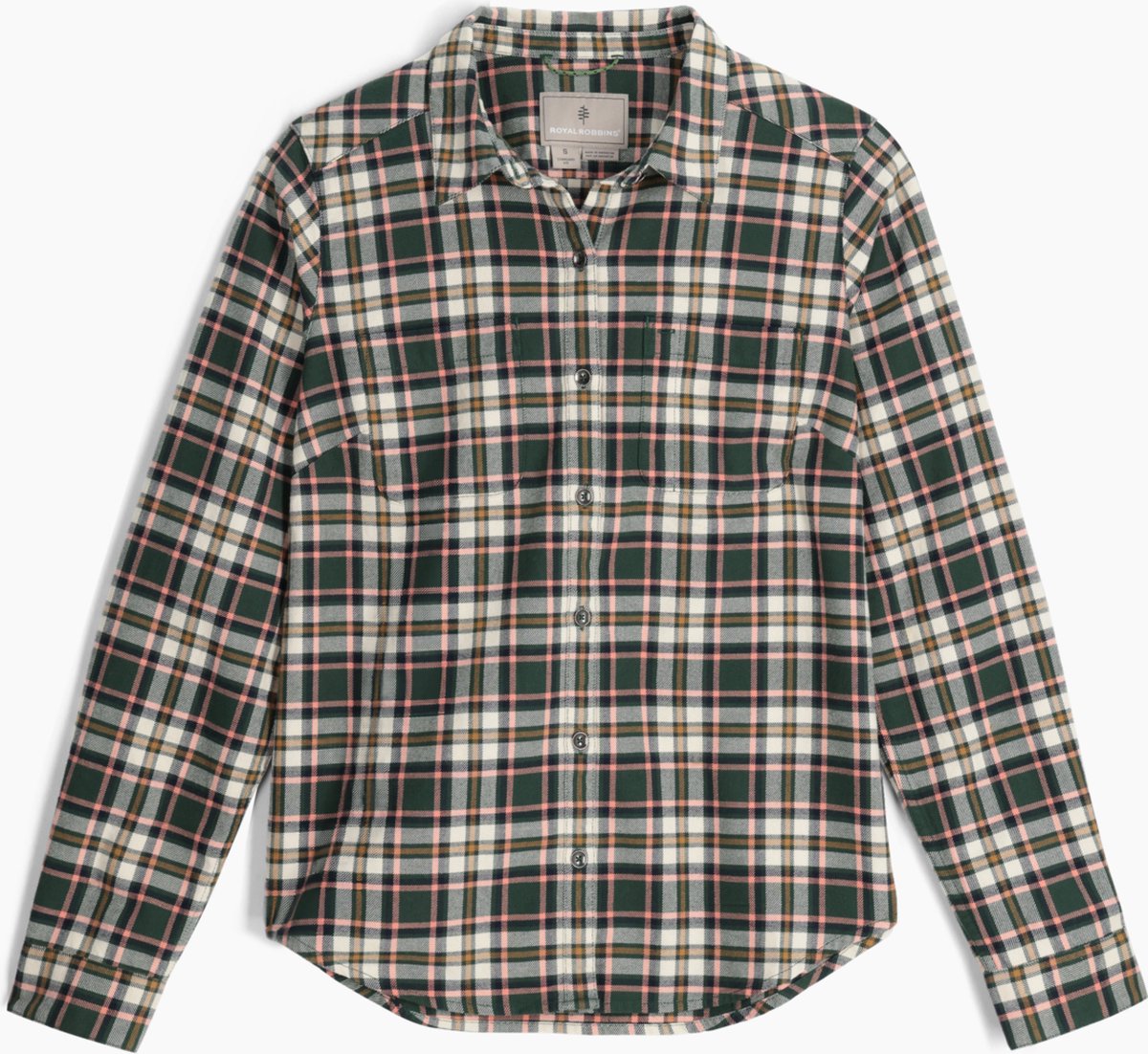Royal Robbins Lieback Organic Cotton Flannel L/ Blouse Dames Groen